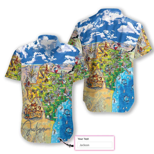 Texas Travel Custom Name Hawaiian Aloha Shirt #V