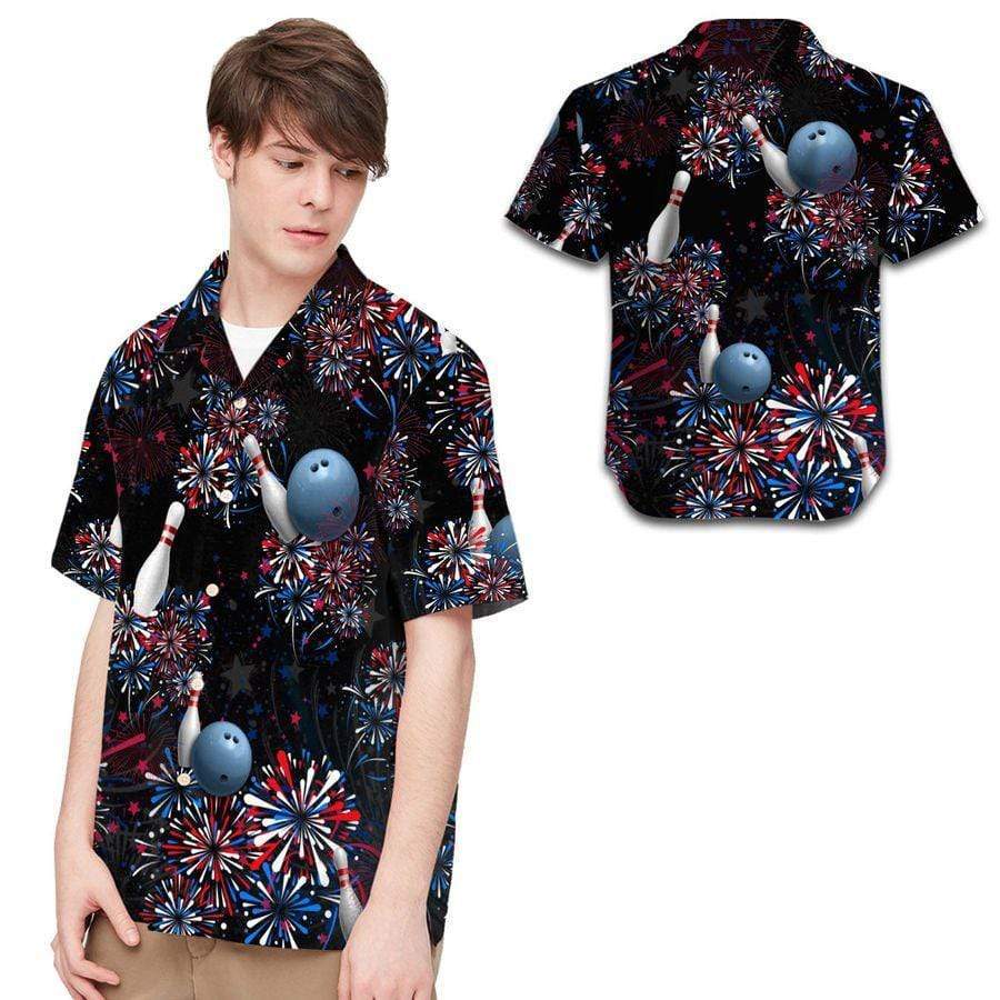 Hawaiian Aloha Shirts Bowling Independence Day Fireworks