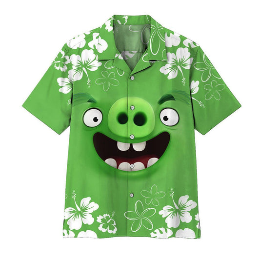   3D Angry Bird Pig Hawaii Shirt