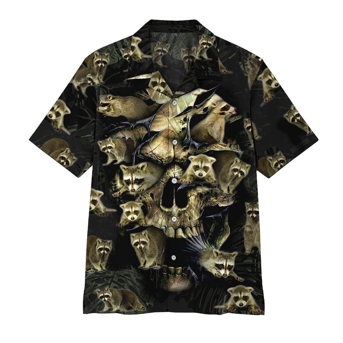  3D Raccoon Skull Hawaii Shirt