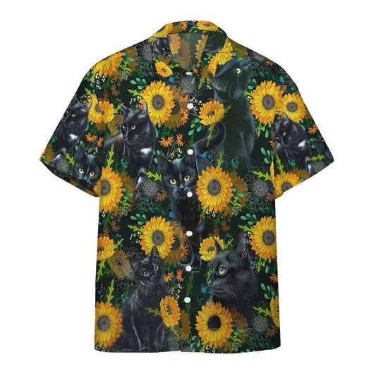  3D Black Cat Hawaii Shirt Custom Short Sleeve Shirt