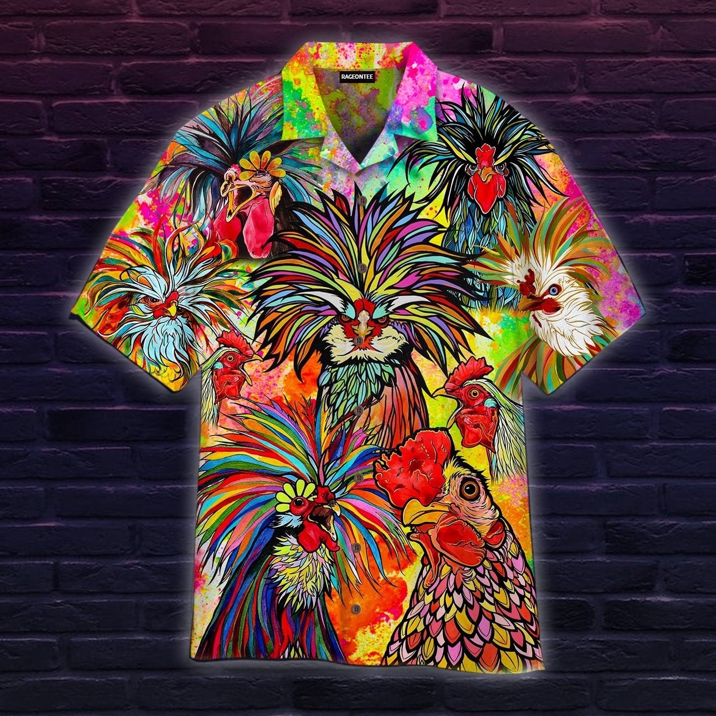 Chicken Love Colorful Hawaiian Shirt | For Men &amp;amp; Women | Adult | Wt1350