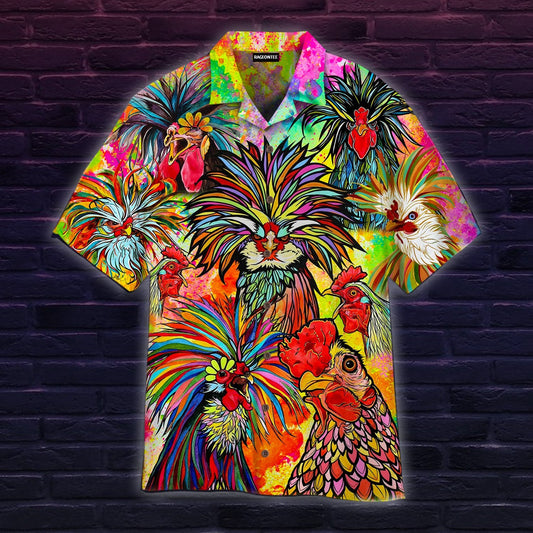 Chicken Love Colorful Hawaiian Shirt | For Men &amp;amp; Women | Adult | Wt1350