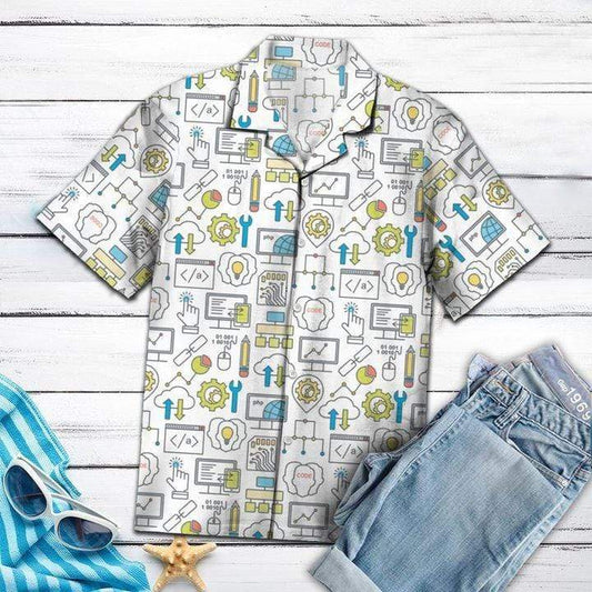 Awesome Computer Program Unisex Hawaiian Aloha Shirts #V