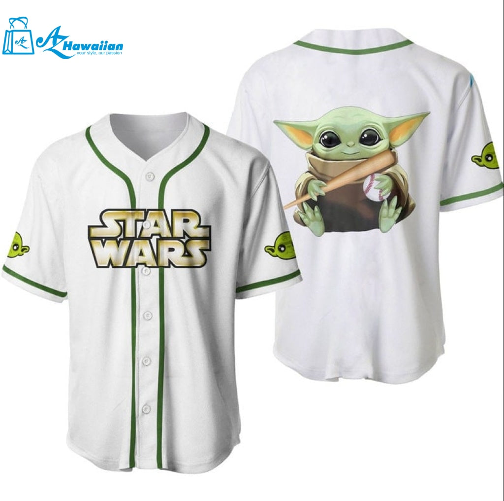 Baby Yoda Star Wars All Over Print Unisex Baseball Jersey 