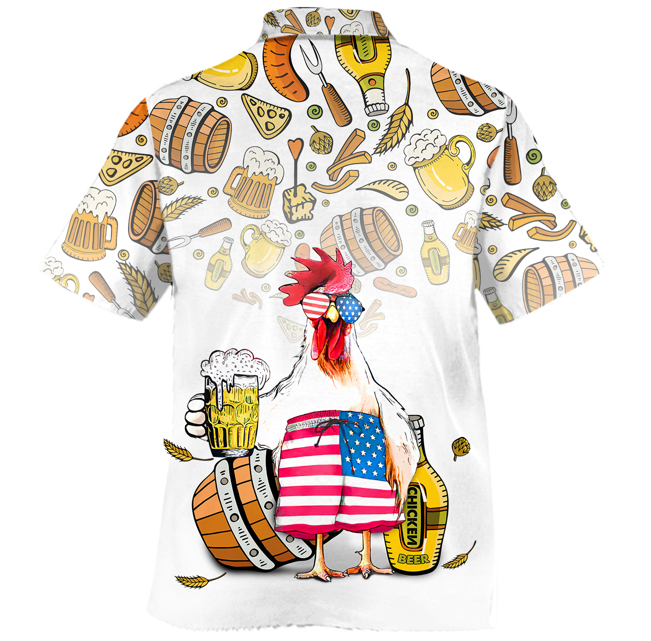 Chicken Beer Pattern Hawaiian Shirt K