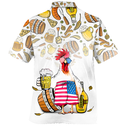 Chicken Beer Pattern Hawaiian Shirt K