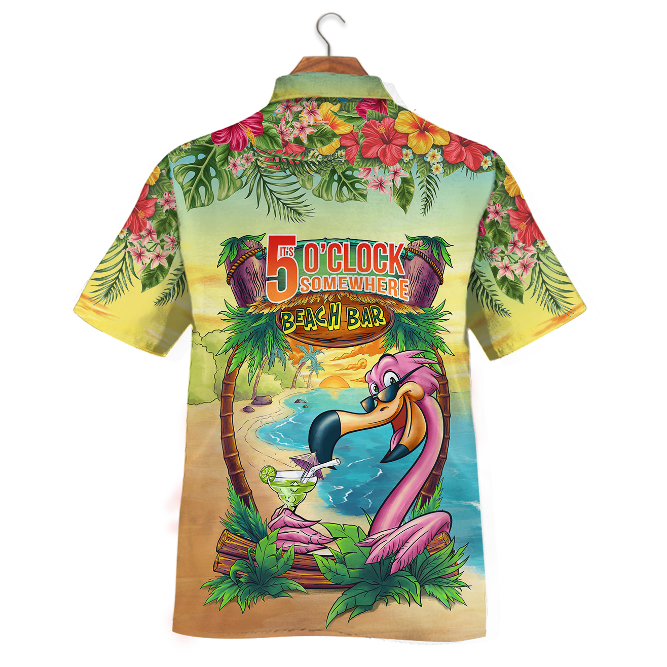 Flamingo- Its Always 5 Oclock Here - Hawaiian Shirt