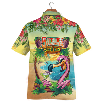 Flamingo- Its Always 5 Oclock Here - Hawaiian Shirt