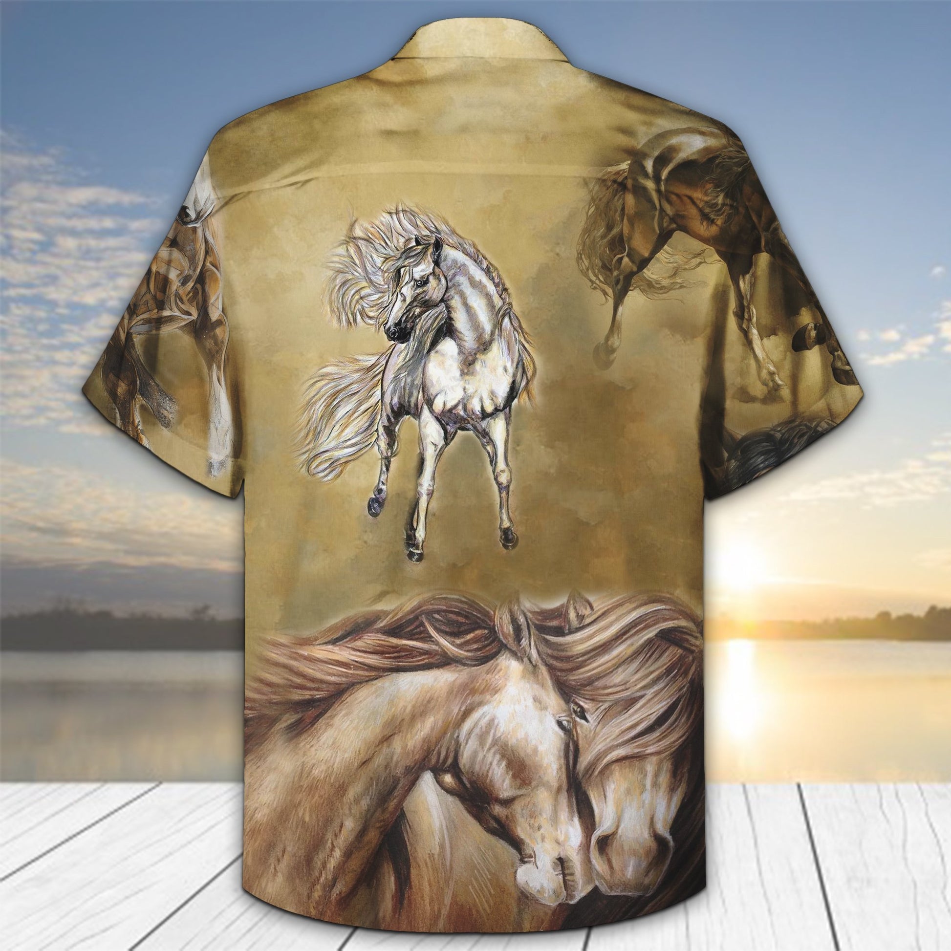 Horse Running 3D All Over Printed Hawaiian Shirt | Unique Beach