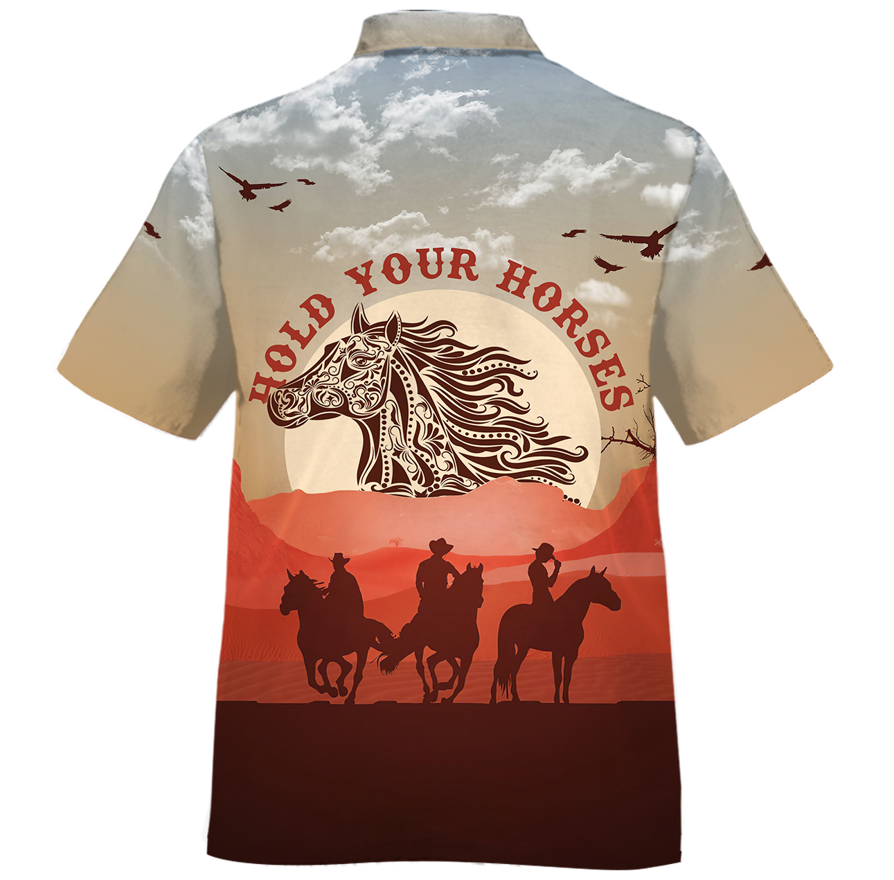 America - Hold Your Horses Style Hawaii Shirt Short Hawaiian Shirt