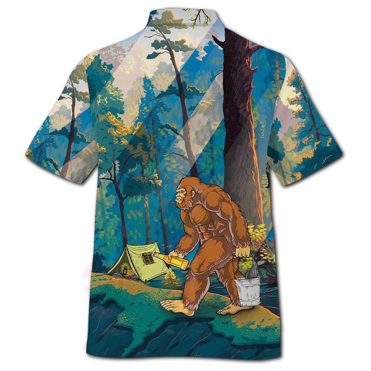 America - Bigfoot Go To Camping 103 Style Hawaii Shirt Hawaiian Shirt