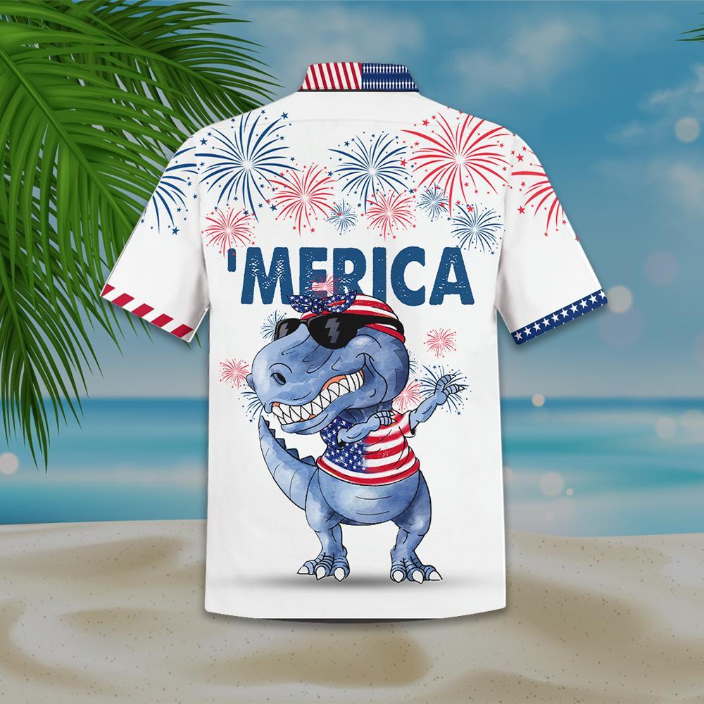 Dabbing T-Rex Independence Day - Hawaiian Shirt