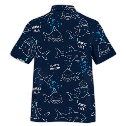 America Shark Pattern Hawaiian Shirt Lha230702S