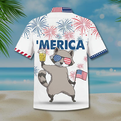 Raccoon Hawaiian Shirt