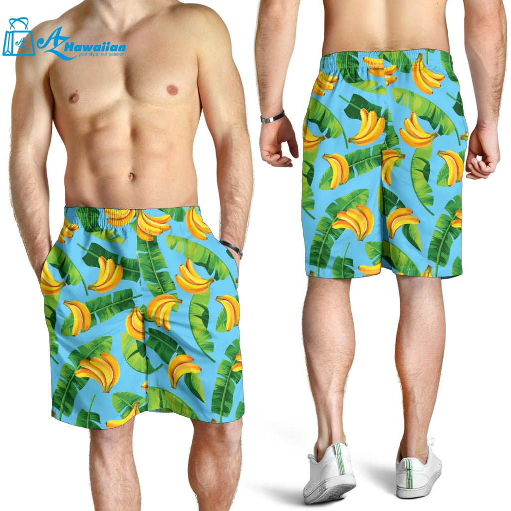 Banana Leaves Banana Design Pattern Men Shorts