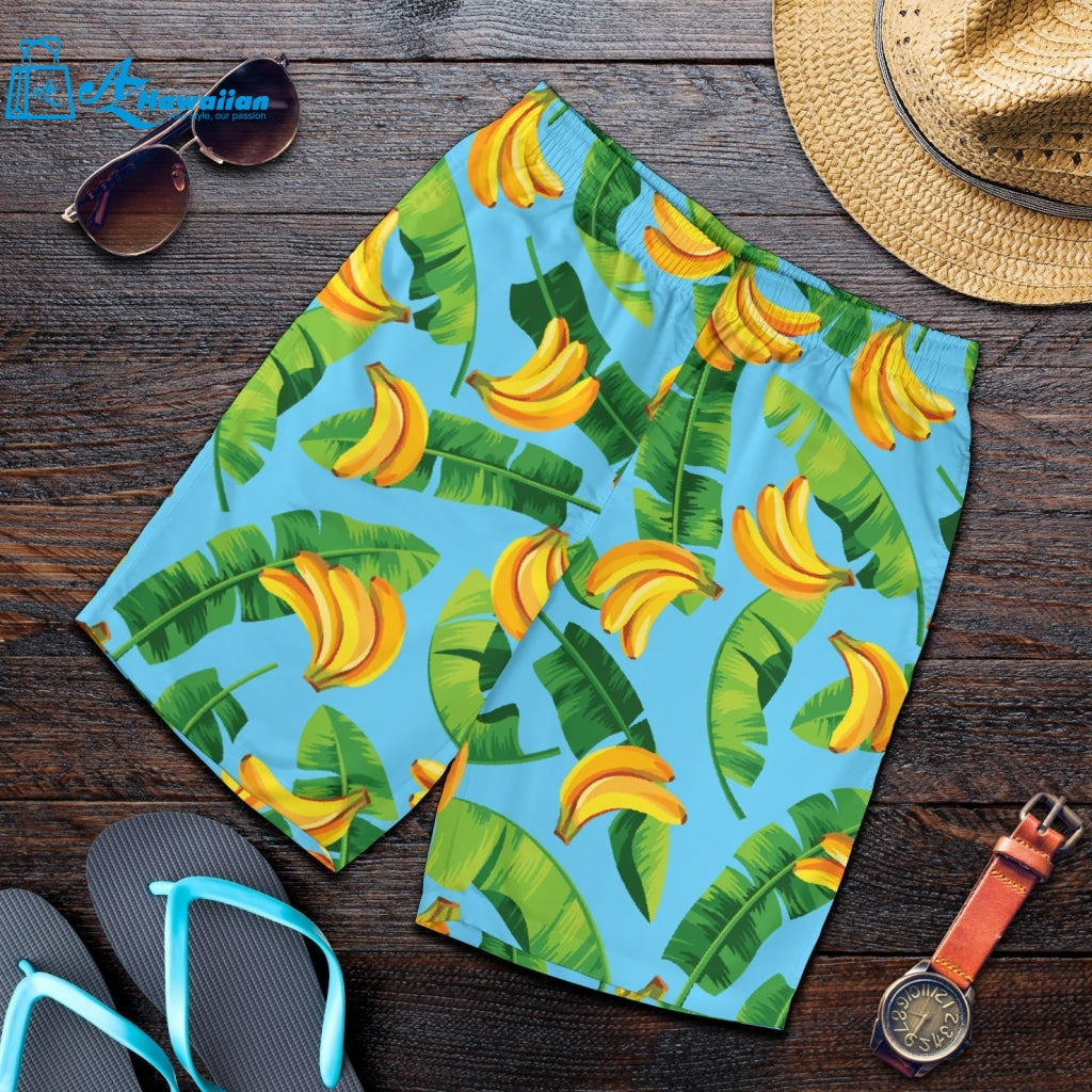 Banana Leaves Banana Design Pattern Men Shorts