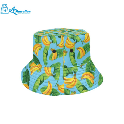 banana leaves banana design pattern Unisex Bucket Hat