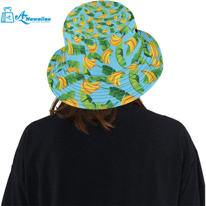 banana leaves banana design pattern Unisex Bucket Hat