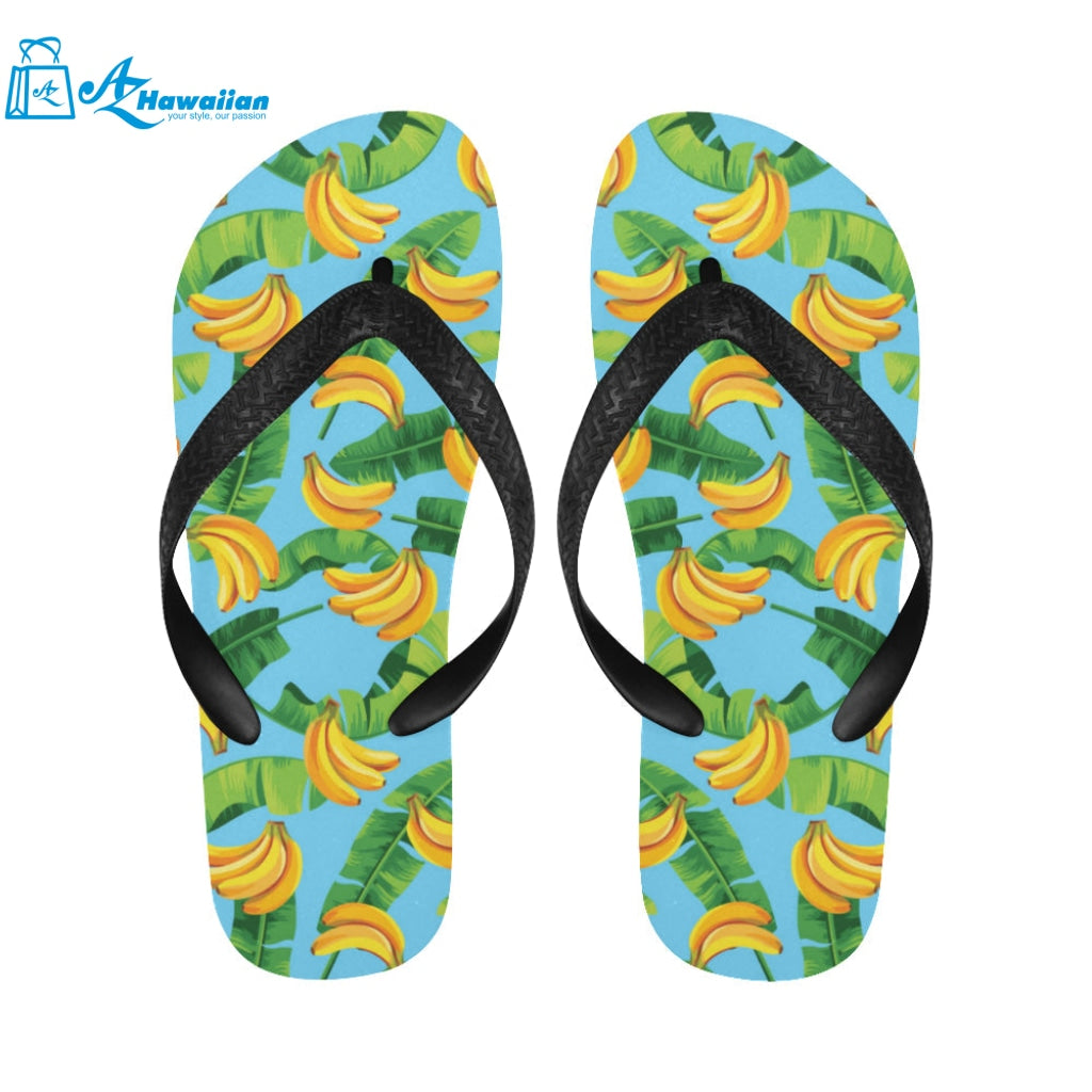 banana leaves banana design pattern Unisex Flip Flops