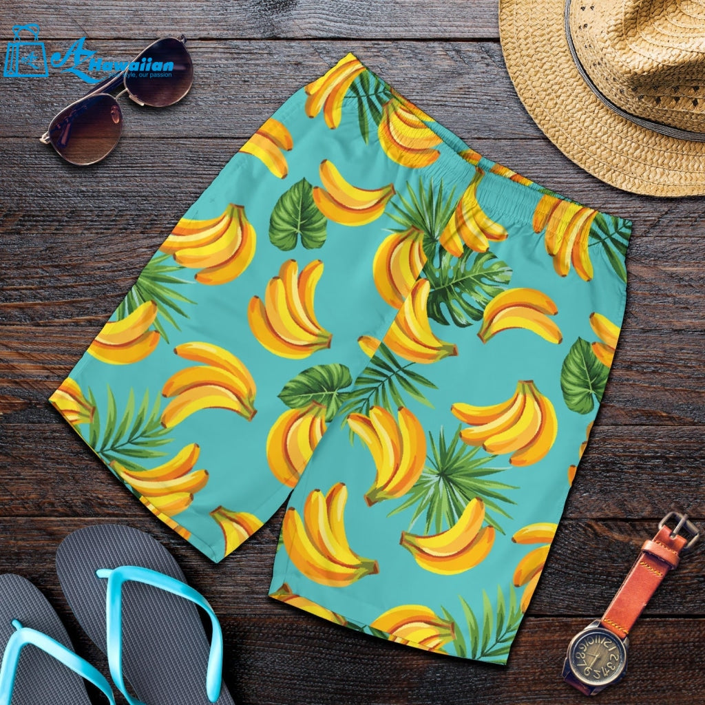 Banana Palm Leaves Pattern Background Men Shorts