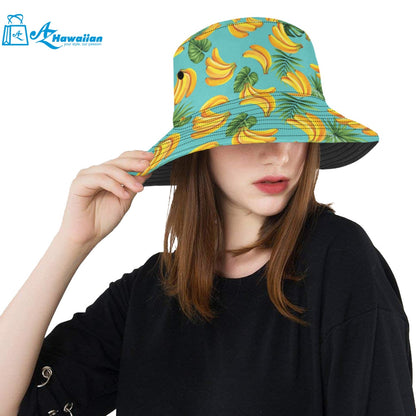 Banana Palm Leaves pattern background Unisex Bucket Hat