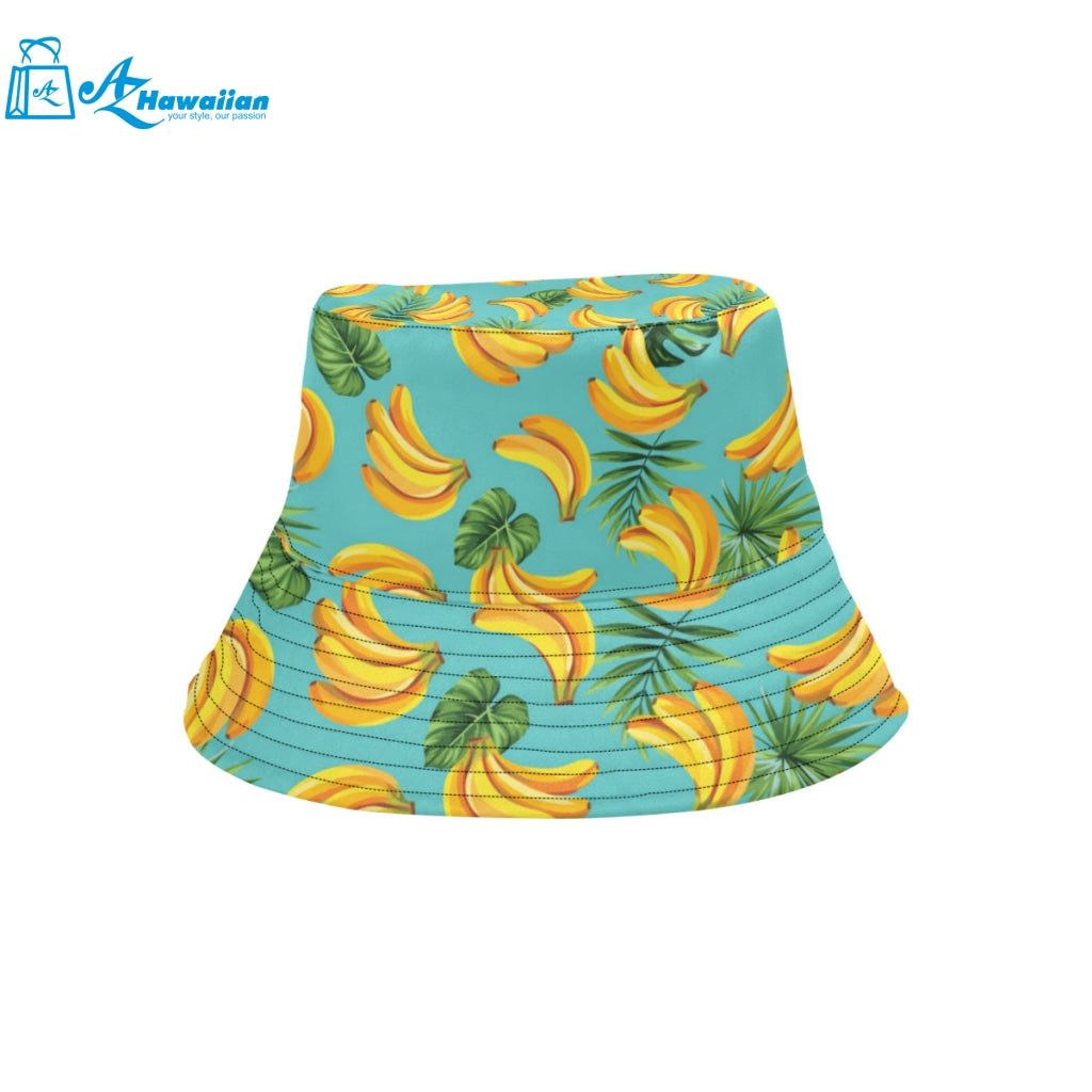 Banana Palm Leaves pattern background Unisex Bucket Hat