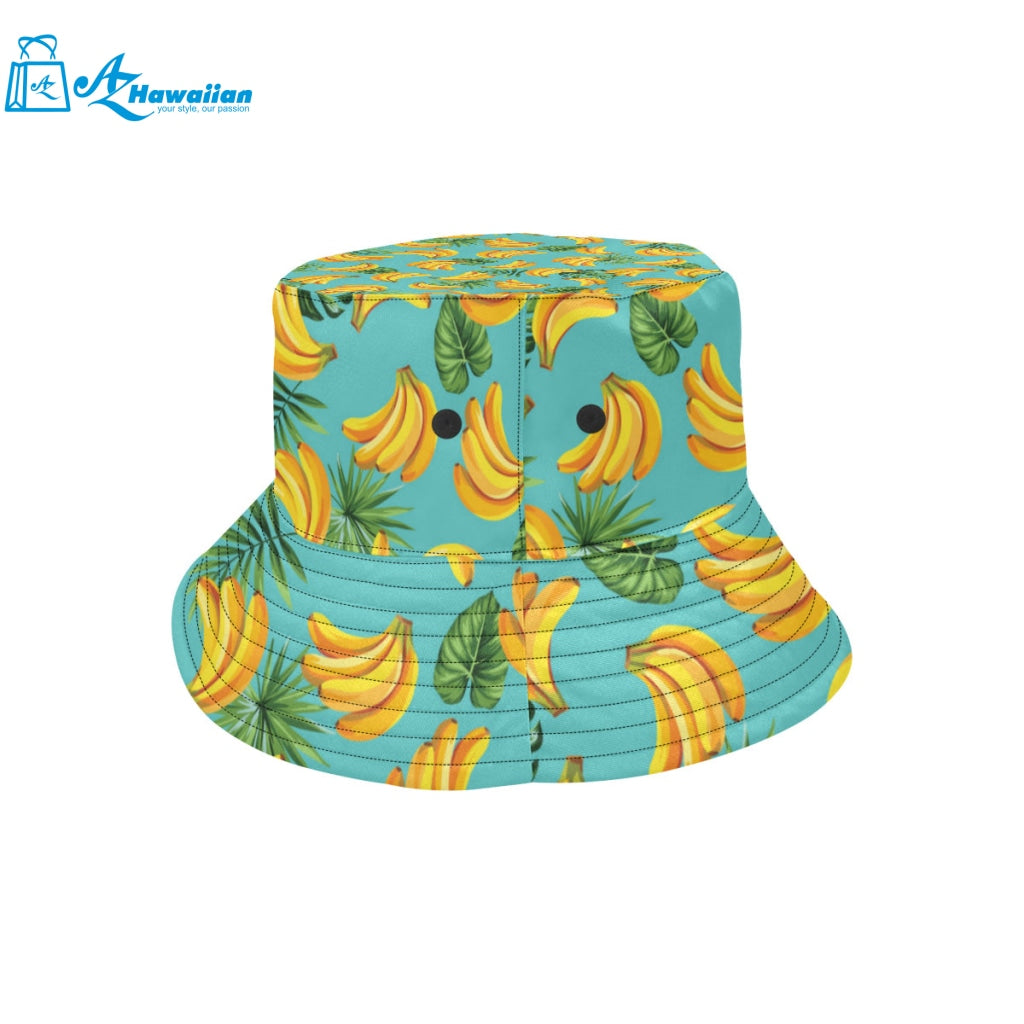 Banana Palm Leaves pattern background Unisex Bucket Hat