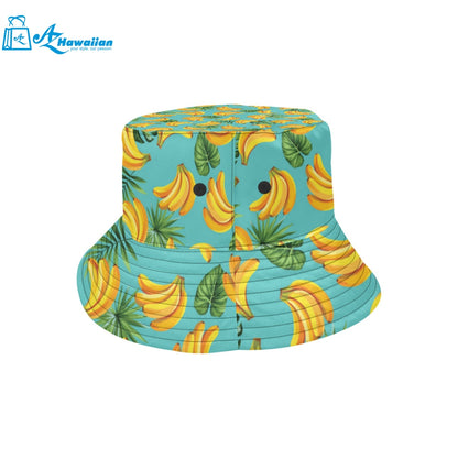 Banana Palm Leaves pattern background Unisex Bucket Hat