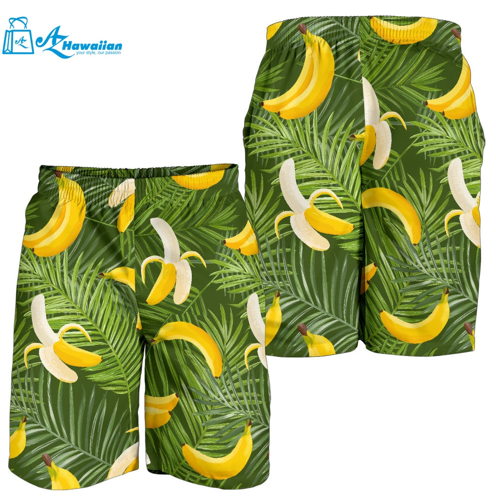 Banana Palm Leaves Pattern Men Shorts