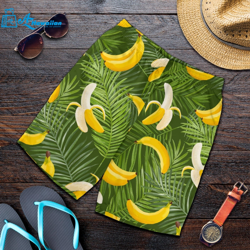 Banana Palm Leaves Pattern Men Shorts