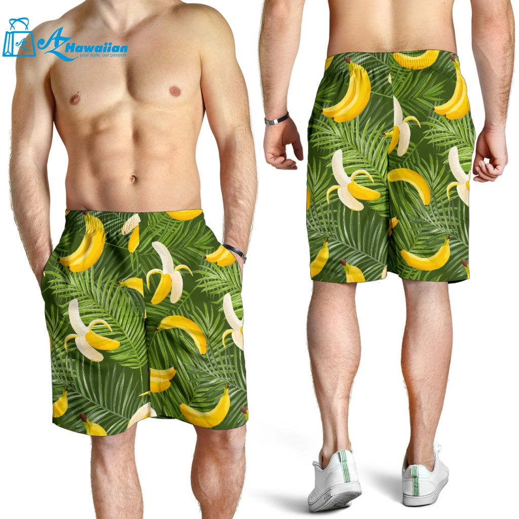 Banana Palm Leaves Pattern Men Shorts