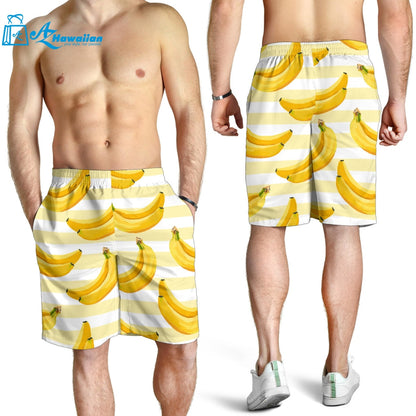 Banana Pattern Blackground Men Shorts