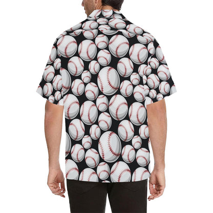 Baseball Black Background Hawaiian Shirt