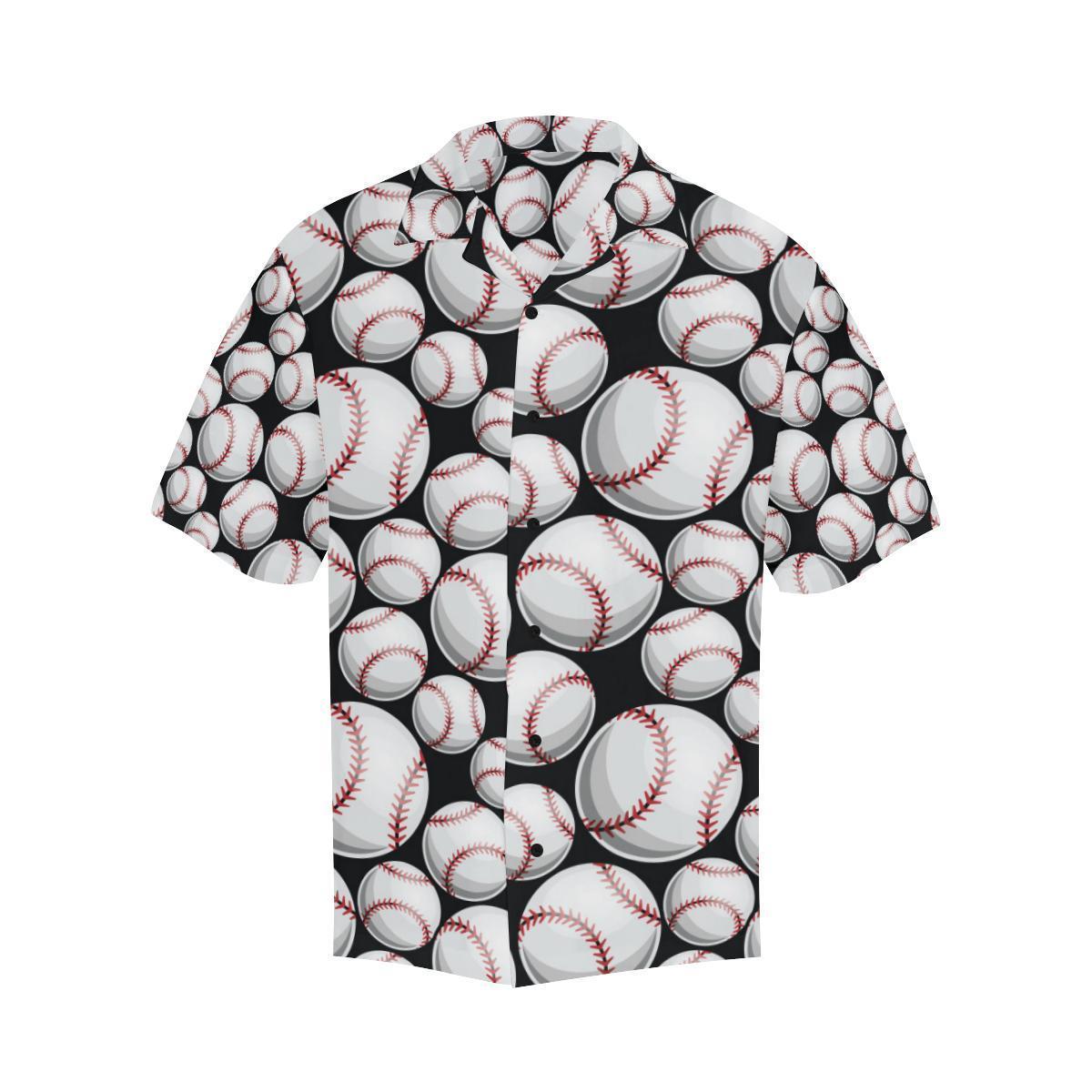 Baseball Black Background Hawaiian Shirt