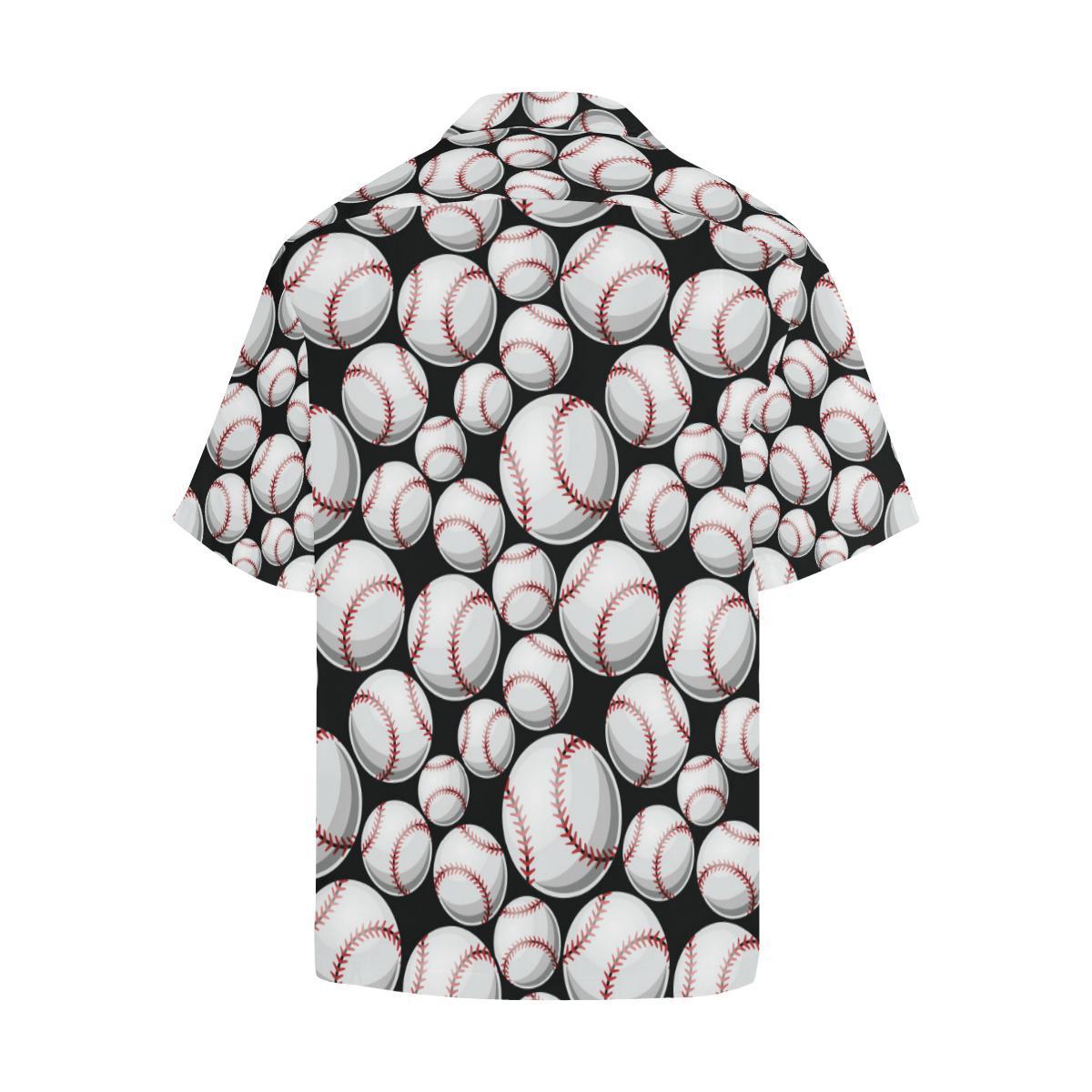 Baseball Black Background Hawaiian Shirt