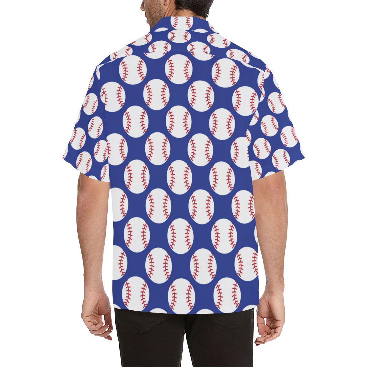 Baseball Blue Background Hawaiian Shirt