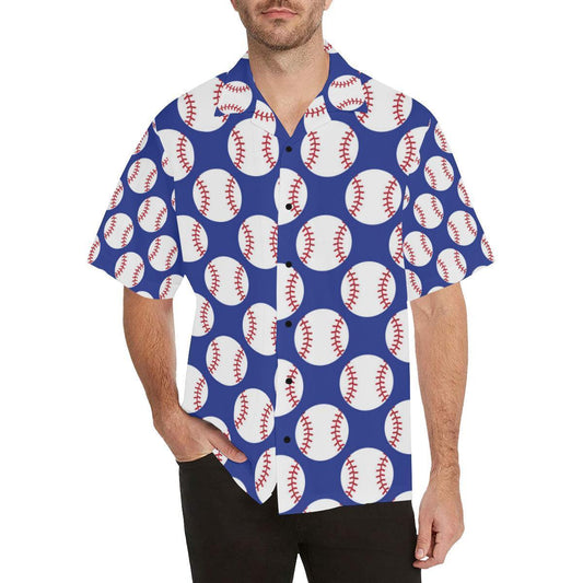 Baseball Blue Background Hawaiian Shirt