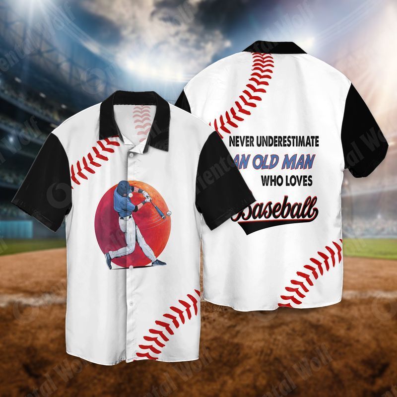 Baseball Never Underestimate The Old Man Who Loves Baseball For Men And Women Graphic Print Short Sleeve 