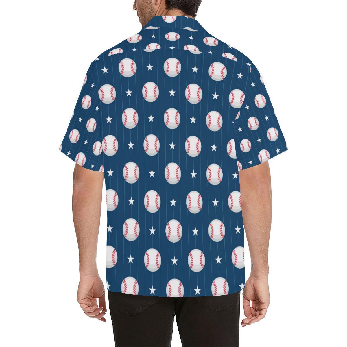 Baseball Star Print Pattern Hawaiian Shirt