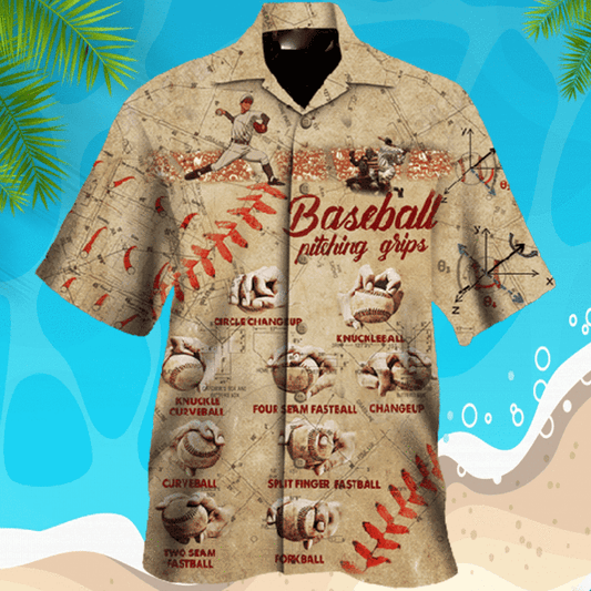 Baseball Pitching Grips Hawaiian Shirt | For Men & Women | Adult | HW3627