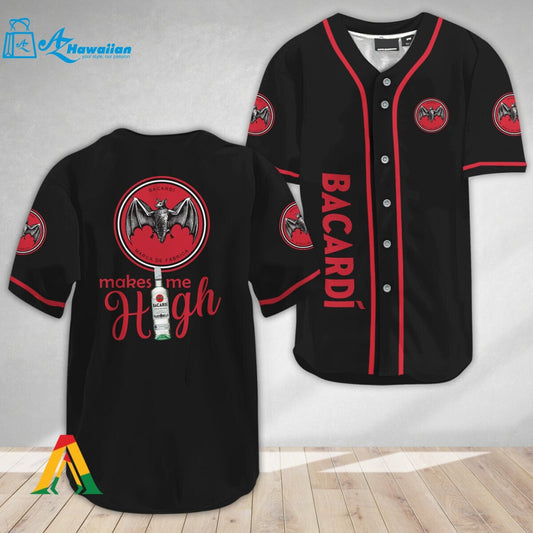 Basic Bacardi Rum Make Me High Baseball Jersey