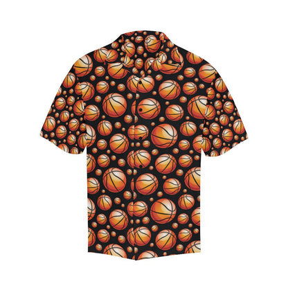 Basketball Black Background Pattern Hawaiian Shirt