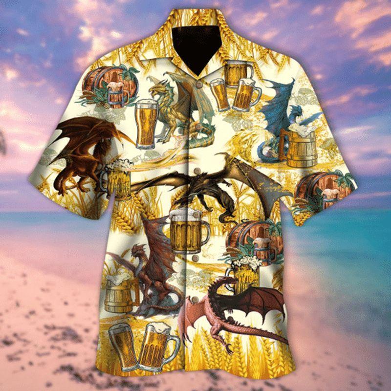 Vintage Hawaiian Aloha Shirts Dragons Drinking Beer #DH