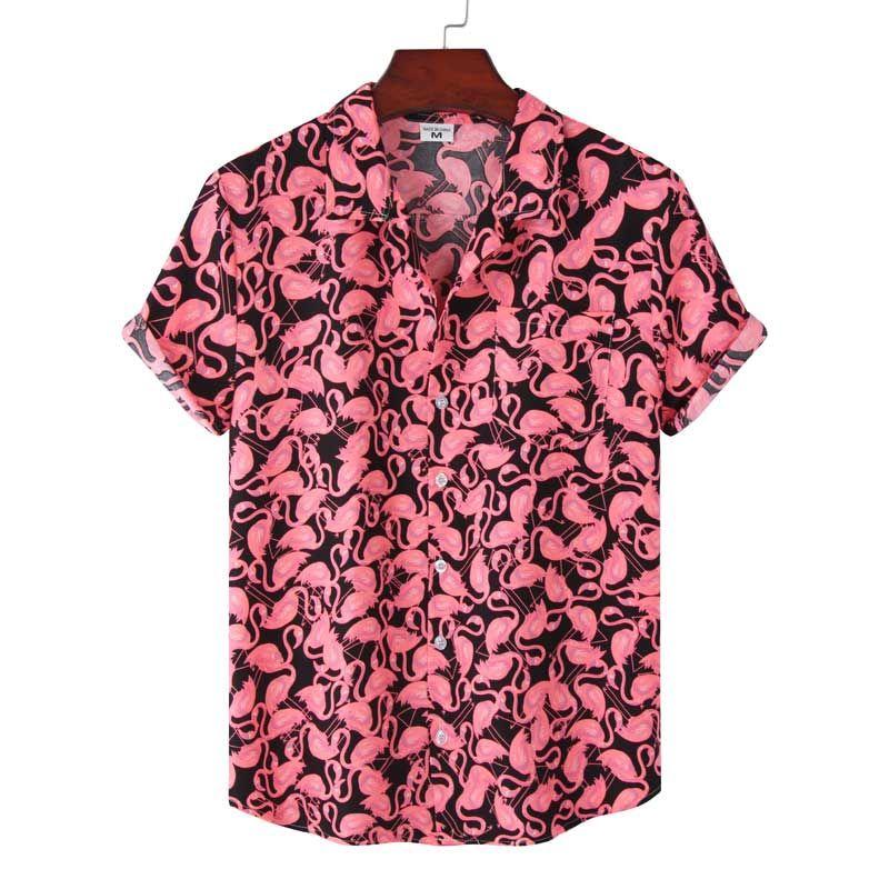 Flamingo  Pink High Quality Unisex Hawaiian Shirt  