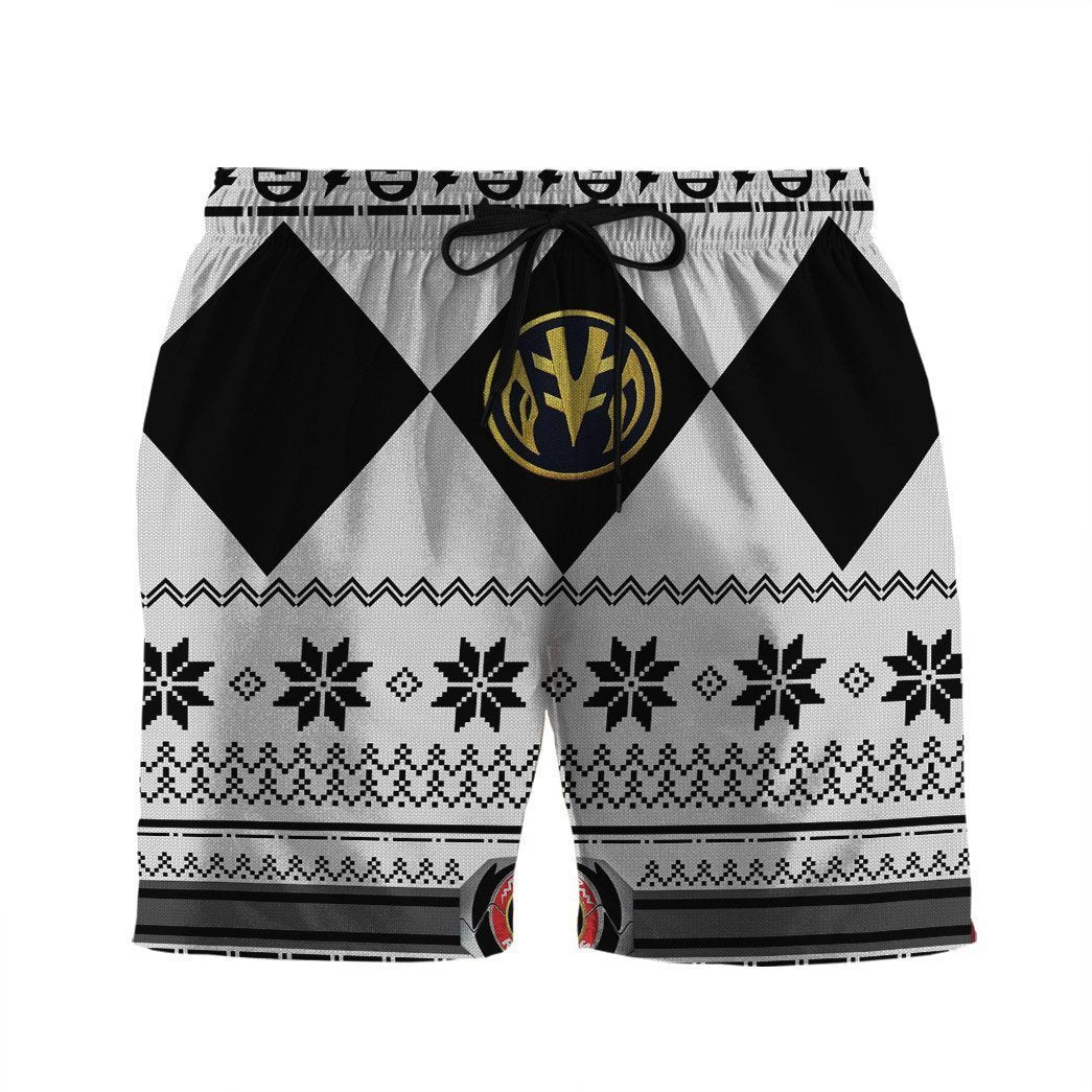 3D White Power Ranger Hawaii Shorts