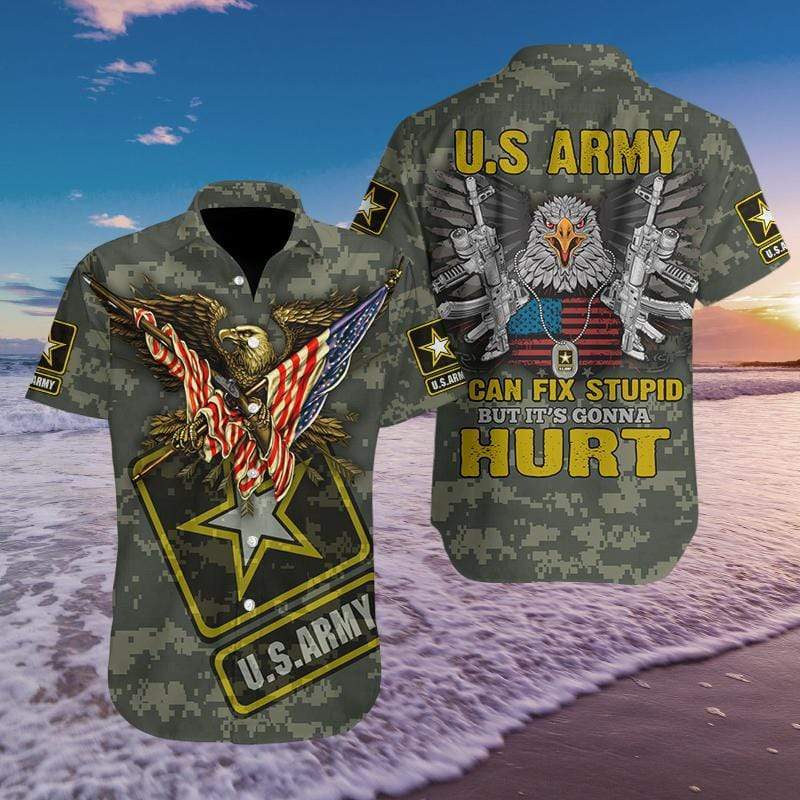 Hawaiian Aloha Shirts US Army Hurt #810H