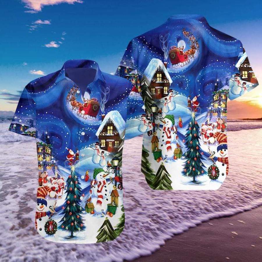 Beautiful Christmas Sky Hawaiian Aloha Shirts #2110l