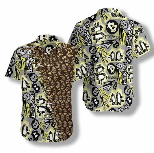 Hawaiian Aloha Shirts Bitcoin Doodle Funky