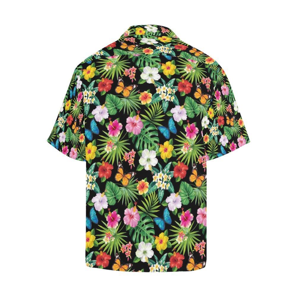 Hibiscus With Butterfly Print Design Lks3 Hawaiian Shirt